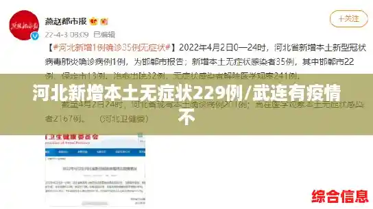 河北新增本土无症状229例/武连有疫情不