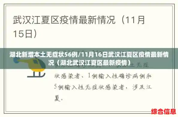 湖北新增本土无症状56例/11月16日武汉江夏区疫情最新情况(湖北武汉江夏区最新疫情) 湖北新增本土无症状56例/11月16日武汉江夏区疫情最新情况(湖北武汉江夏区最新疫情)