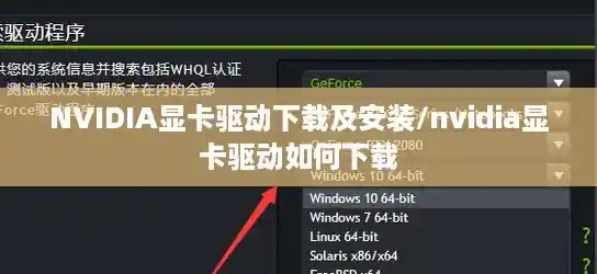 NVIDIA显卡驱动下载及安装/nvidia显卡驱动如何下载