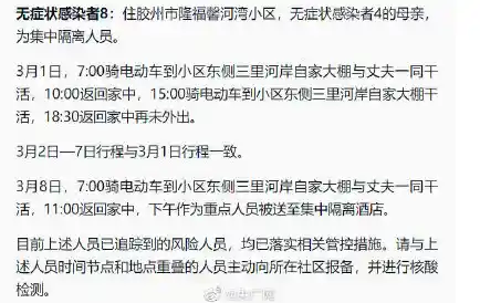 青岛崂山区11月3日报告的3例无症状感染者行程轨迹,青岛新增3例无症状