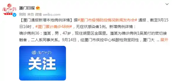 厦门通报新增本地病例详情，多人为同事，这些病历的流调轨迹是怎样的？,厦门疫情