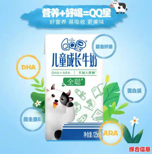 QQ星儿童成长牛奶，为宝贝健康每一步添动力